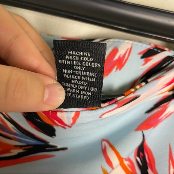 Lane Bryant Light Blue Tropical Floral Skirt Plus Size 26 NWT - Picture 8 of 15